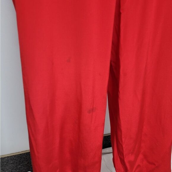 VINTAGE 90s red‎ jumpsuit long sleeve pleated wrap pockets S - Picture 10 of 17